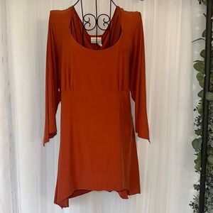 Sandy Coral Boho Sharkbite Hem Loose Lightweight Top